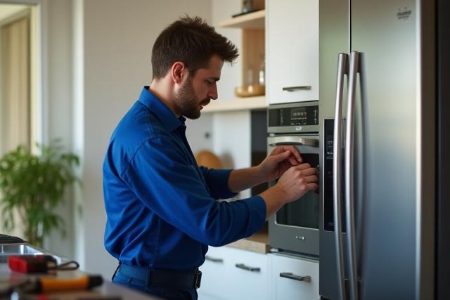 Tecnico che ripara un elettrodomestico